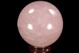 Polished Rose Quartz Sphere - Madagascar #93017-1